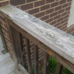 Before Power Washing / Pressure Washing of a Treated Wood Deck in Montgomery Village Maryland