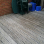 Before Power Washing / Pressure Washing of a Treated Wood Deck in Montgomery Village Maryland
